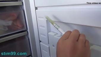 Extreme Medical Sounding With Syringe In The Uterus