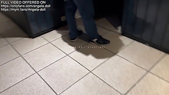 Angela Doll'S Wild Encounter With A Stranger In X Cinema, Joined By A Voyeur Who Ejaculates On Her