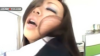 Japanese Secretary With Curvy Ass Rides In Reverse Cowgirl Position
