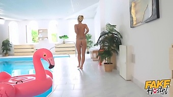 Nathaly Cherie, A Seasoned Seductress, Indulges In Poolside Anal Pleasure With A Well-Endowed Man